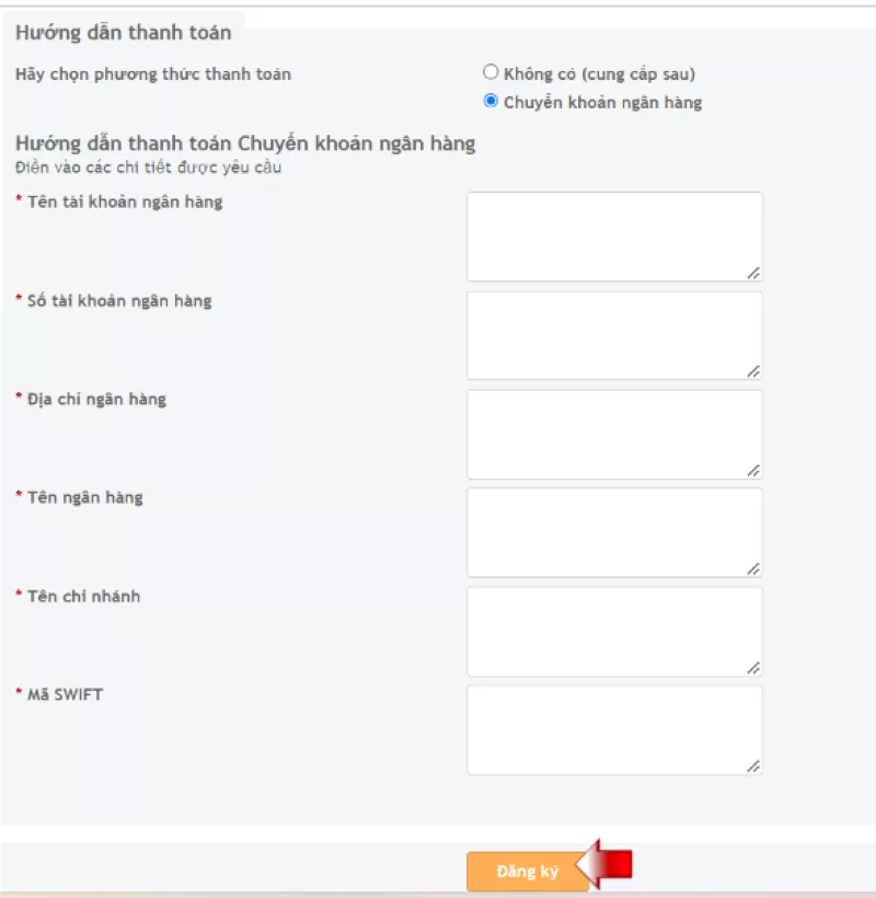 chọn thông tin thanh toán đại lý m88