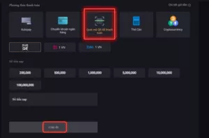 Nạp tiền K8 qua quét mã QR