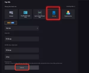 Nạp tiền K8 qua thẻ cào