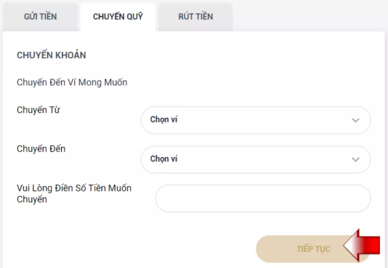 thực hiện chuyển quỹ m88