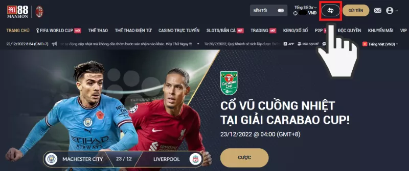 truy cập trang chủ và đăng nhập m88