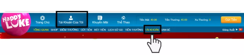 truy cập trang happyluke xác minh tài khoản